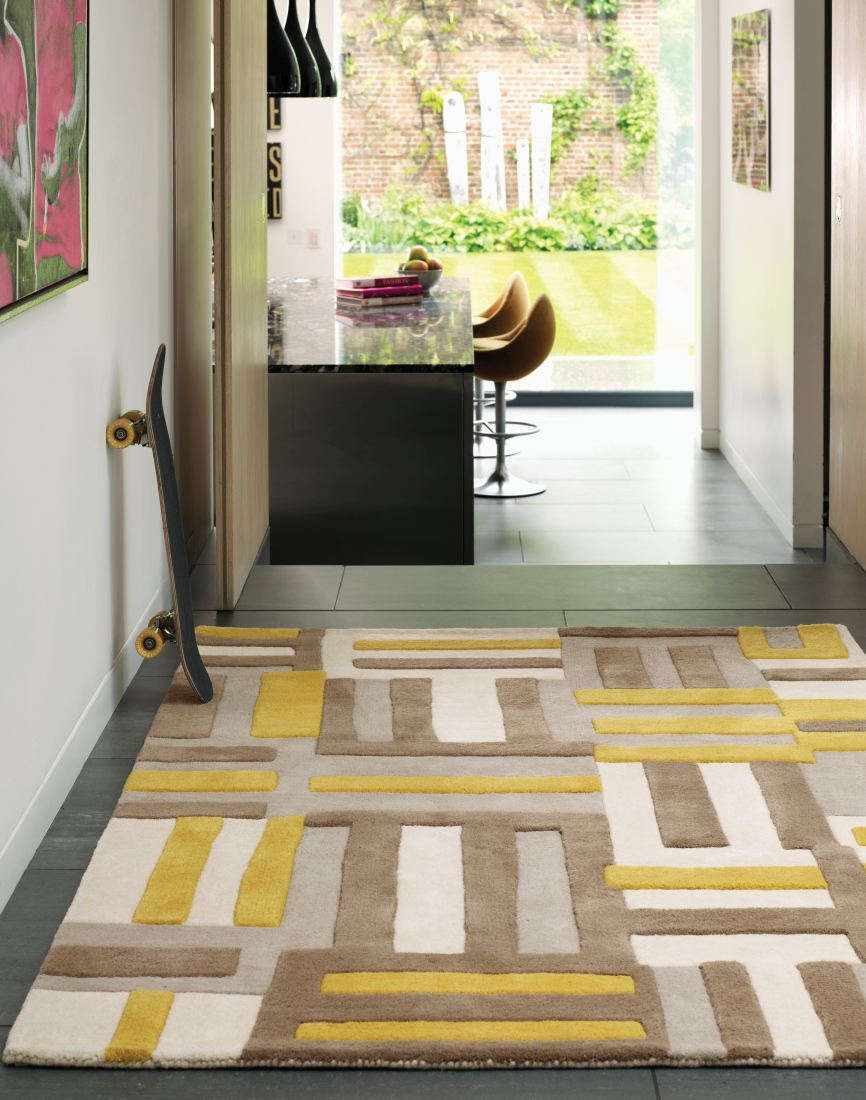 Matrix Geometric Wool Rug - Code Yellow MAX17