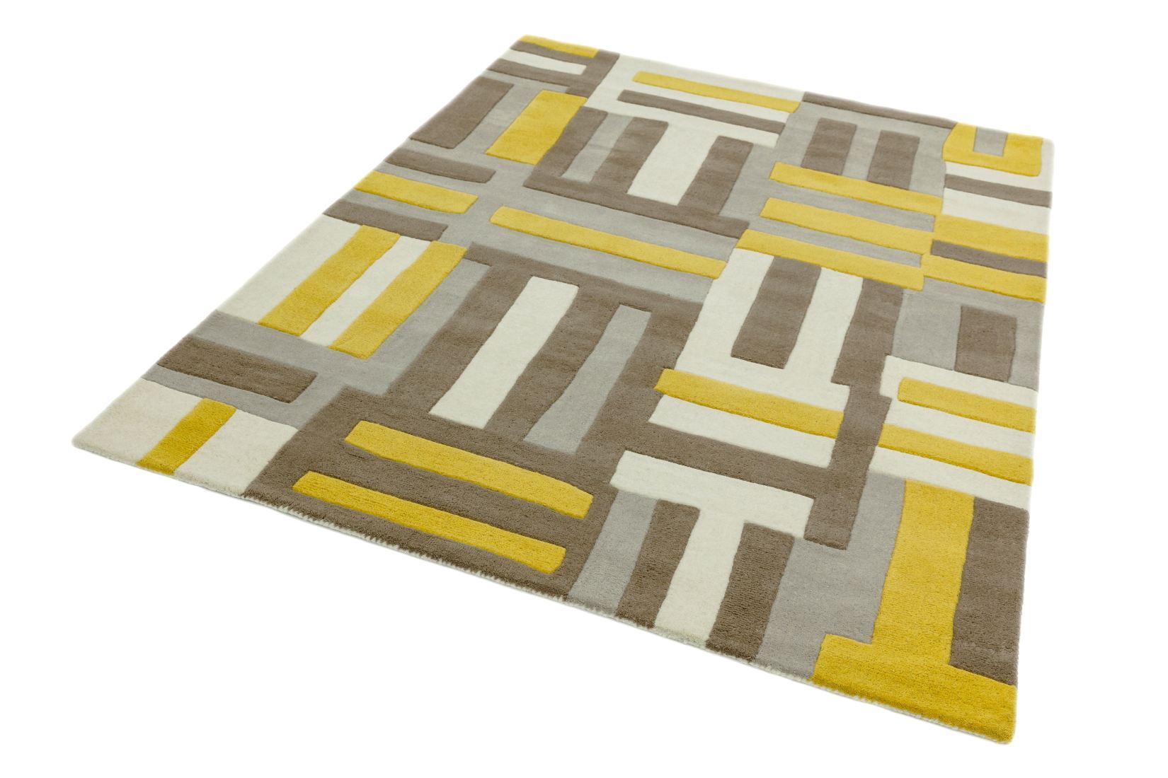 Matrix Geometric Wool Rug - Code Yellow MAX17