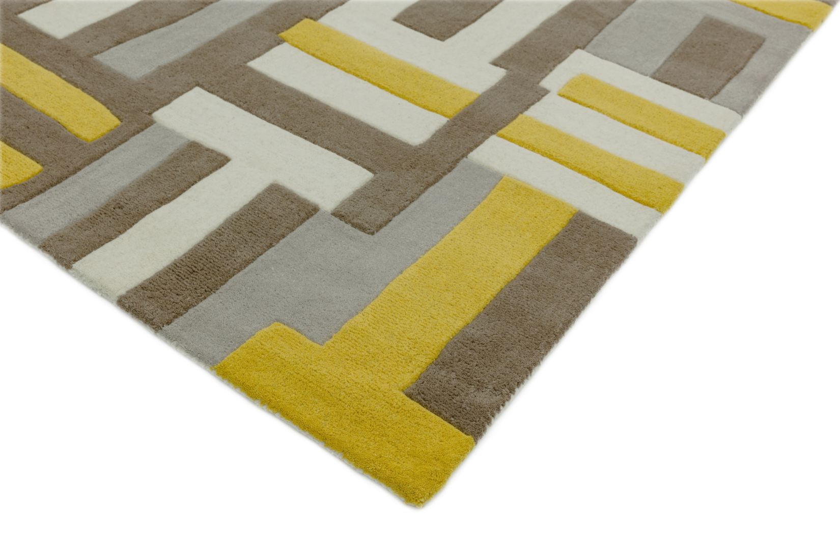 Matrix Geometric Wool Rug - Code Yellow MAX17