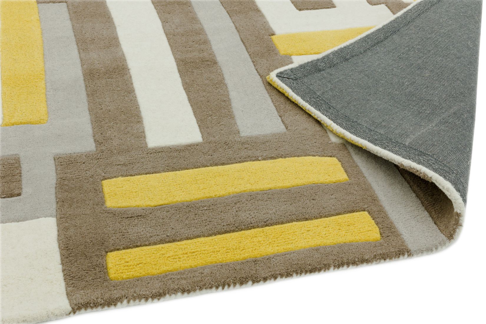 Matrix Geometric Wool Rug - Code Yellow MAX17