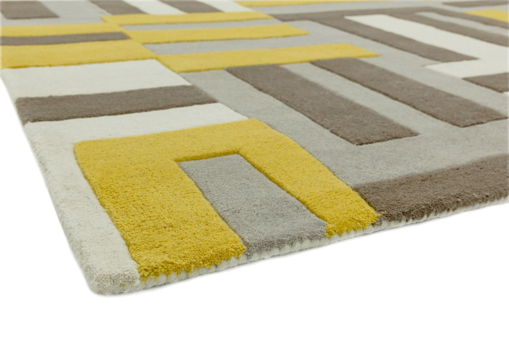 Matrix Geometric Wool Rug - Code Yellow MAX17