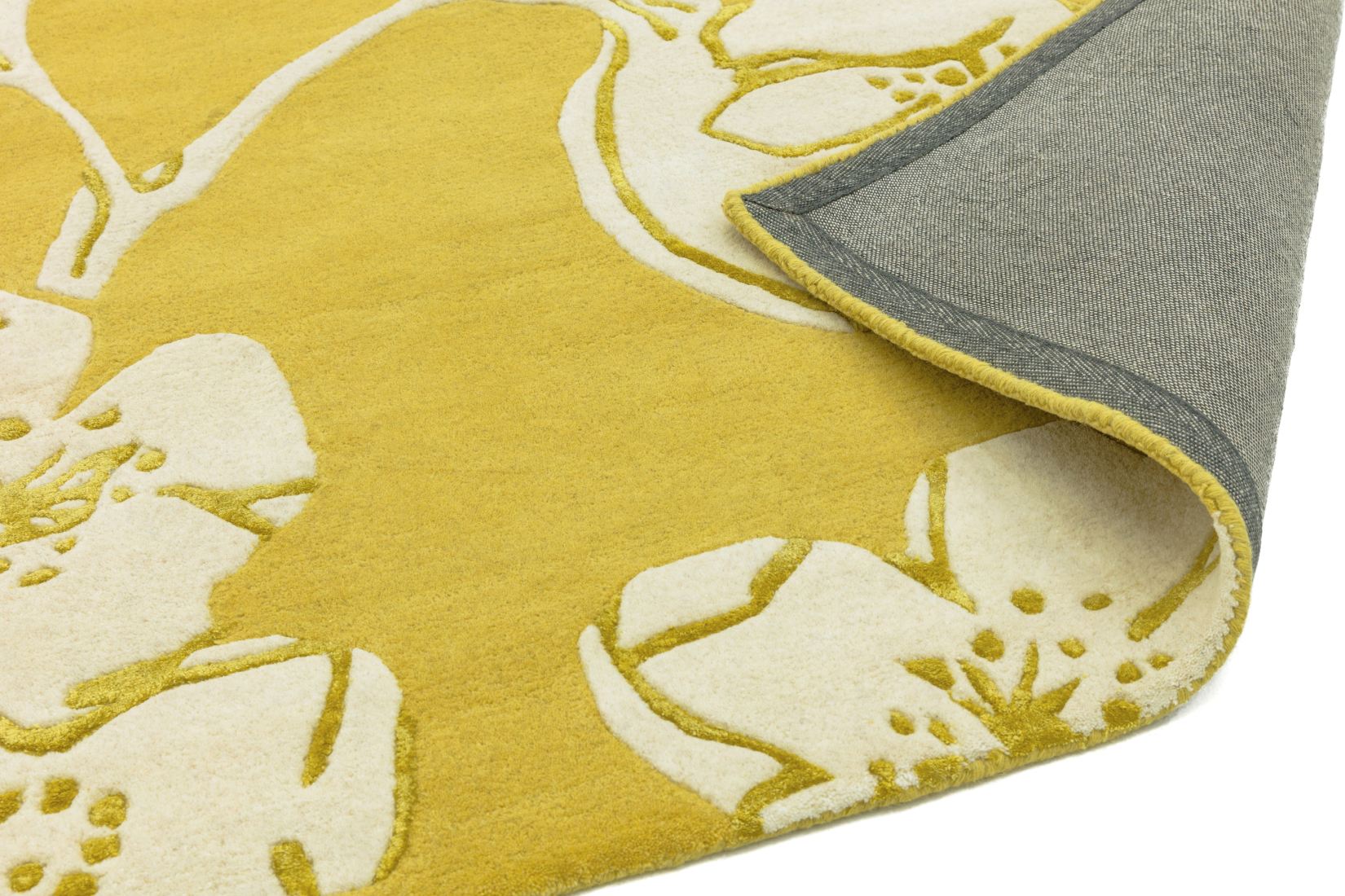 Matrix Floral Wool Rug - Devore Yellow MAX15