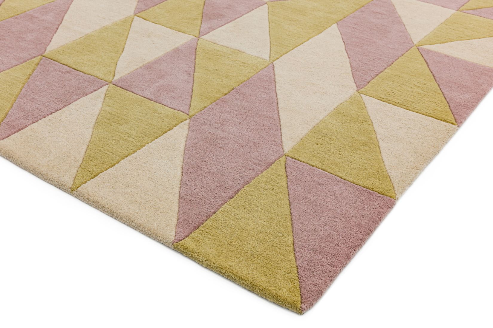 Reef Geometric Wool Rug - Flag Pink RF06