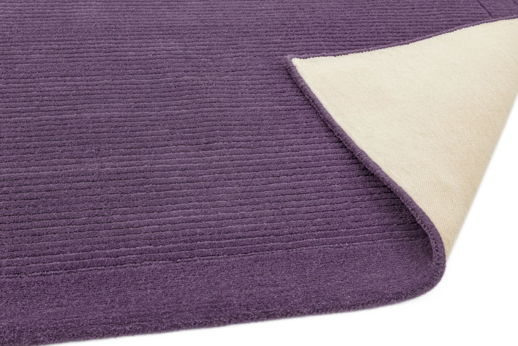 York Luxurious Plain Wool Rug - Purple