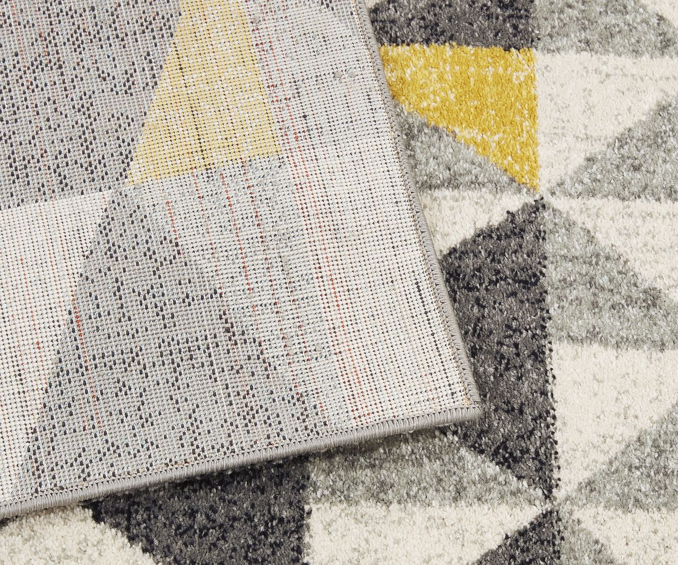 Nova Geometric Hardwearing Rug - Flag Yellow NV01