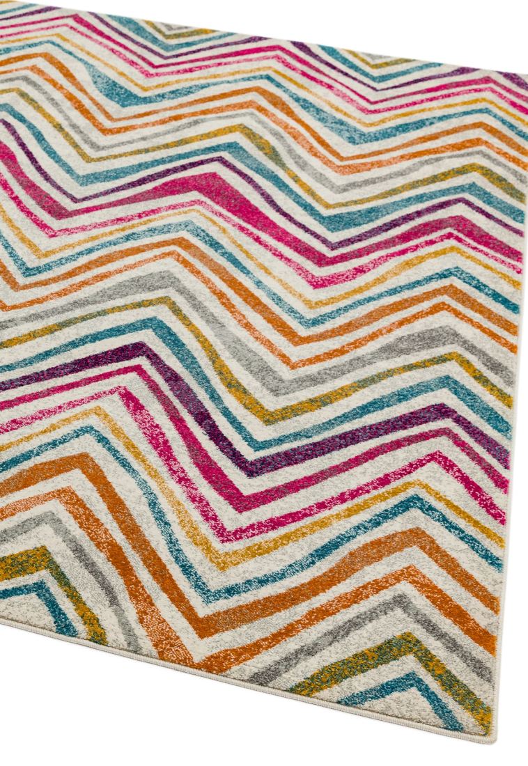 Nova Geometric Hardwearing Rug - Rhythm Multi NV21