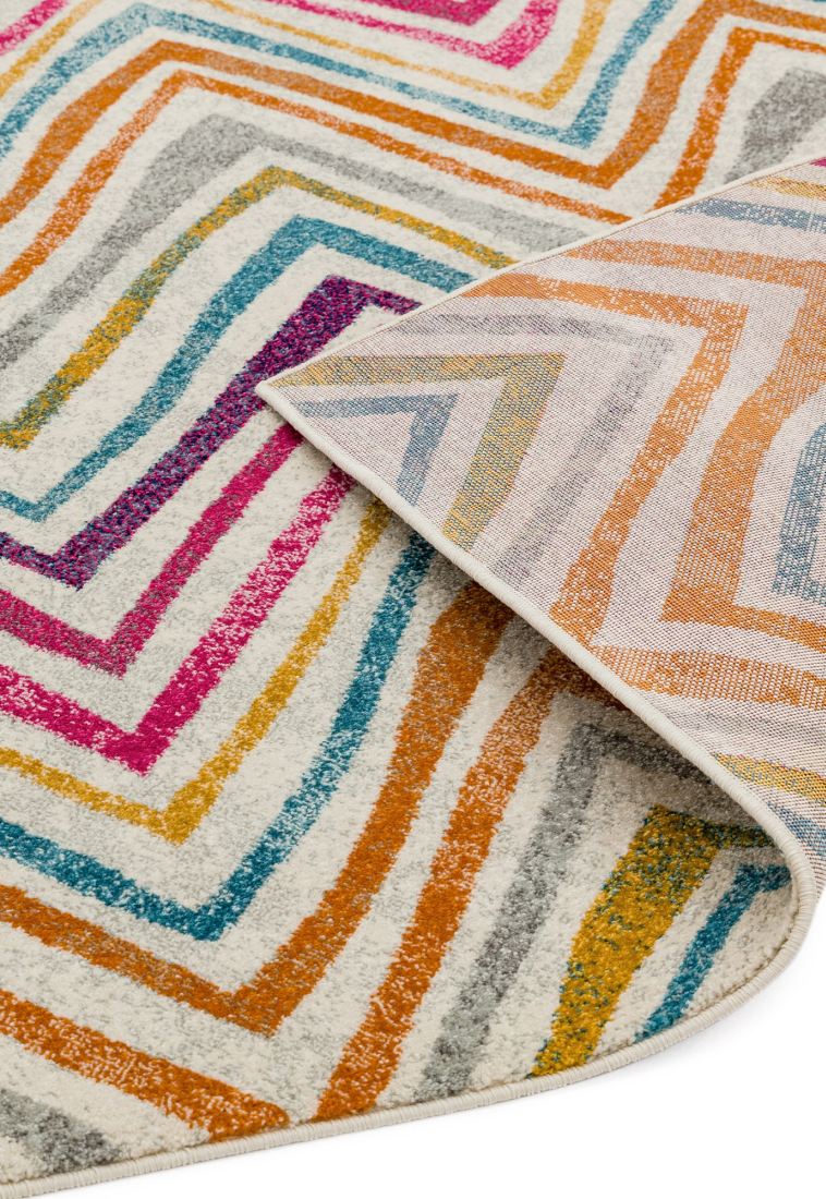 Nova Geometric Hardwearing Rug - Rhythm Multi NV21