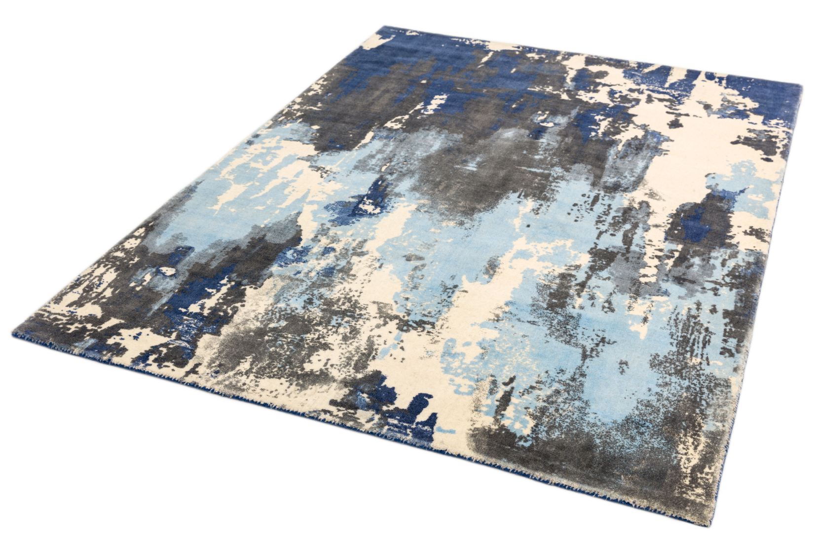 Saturn Abstract Wool Rug - Blue