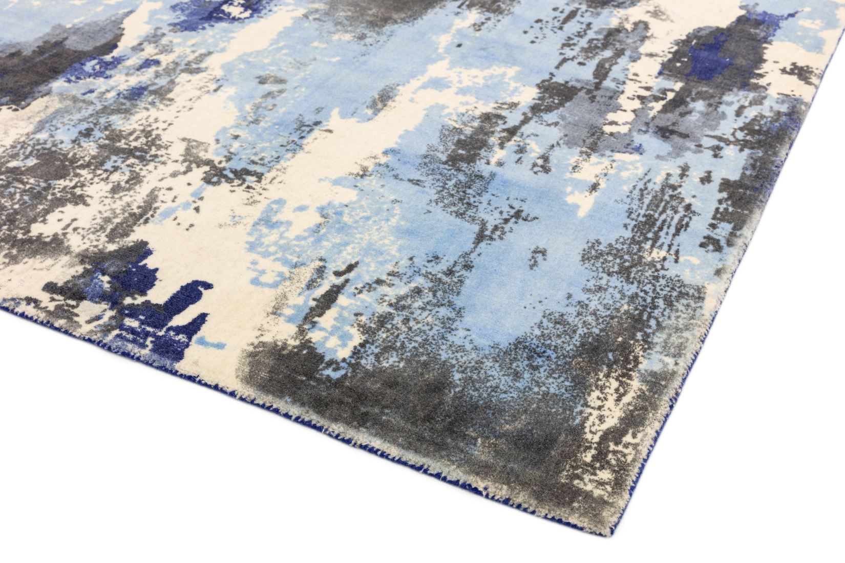 Saturn Abstract Wool Rug - Blue