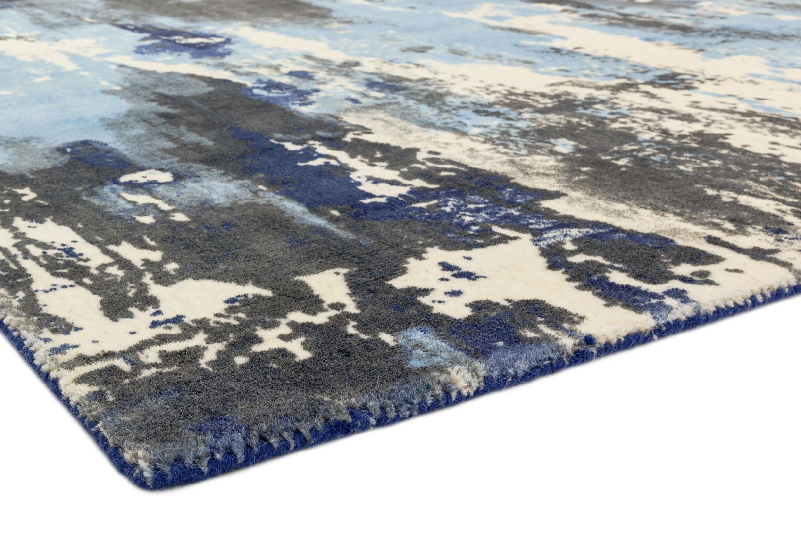 Saturn Abstract Wool Rug - Blue