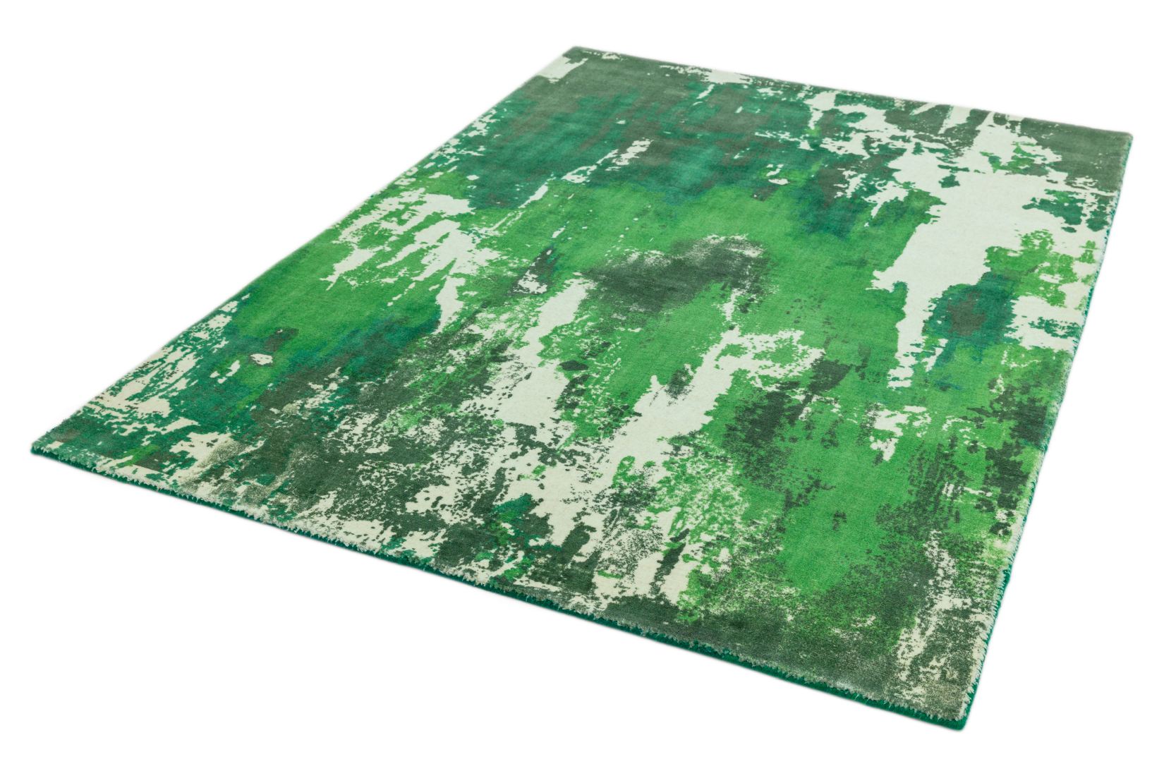 Saturn Abstract Wool Rug - Green