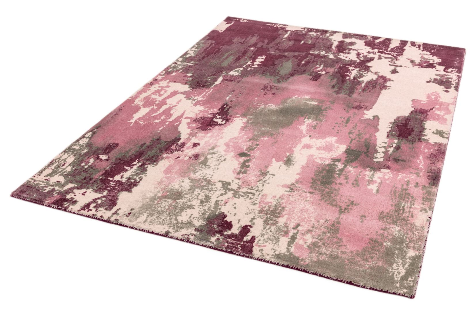 Saturn Abstract Wool Rug - Pink