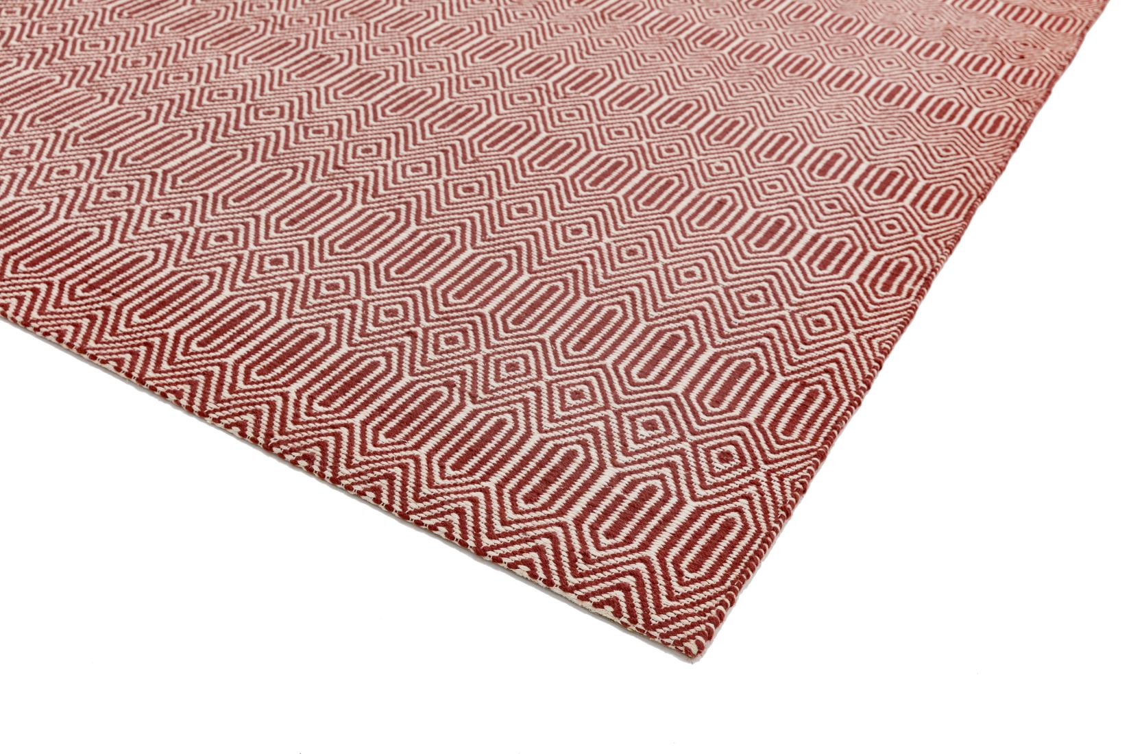Sloan Geometric Flatweave Cotton Rug - Marsala