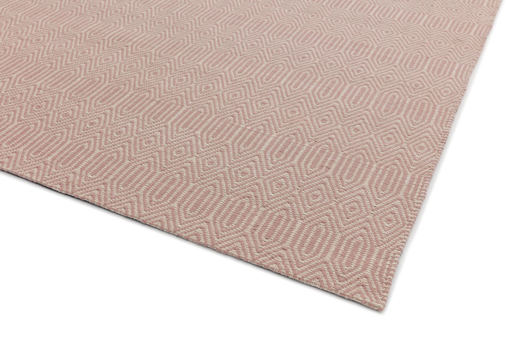 Sloan Geometric Flatweave Cotton Rug - Pink