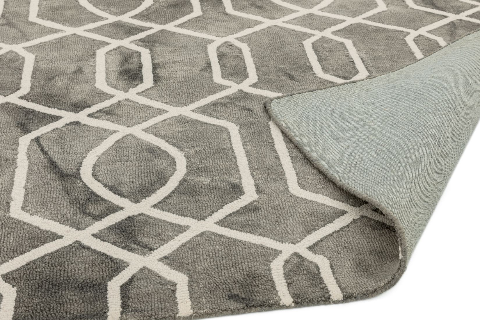 Fresco Dip Dyed Wool Geometric Rug - Grey