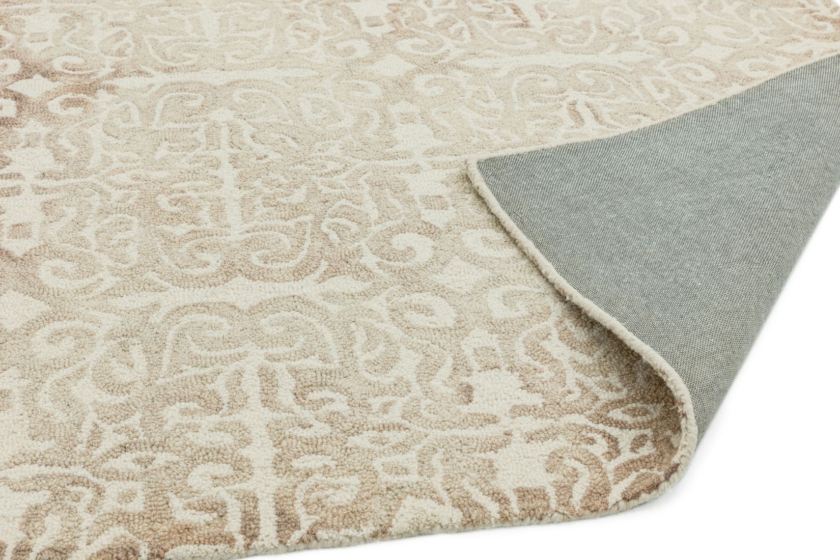 Fresco Dip Dyed Wool Geometric Rug - Nude