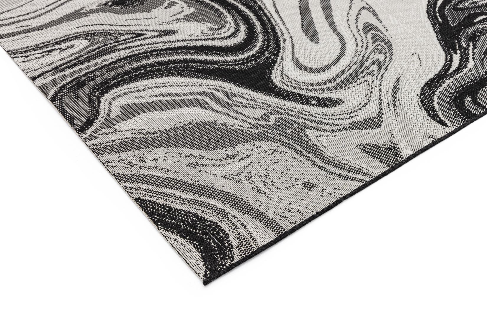 Patio Abstract Rug - Black Marble PAT19