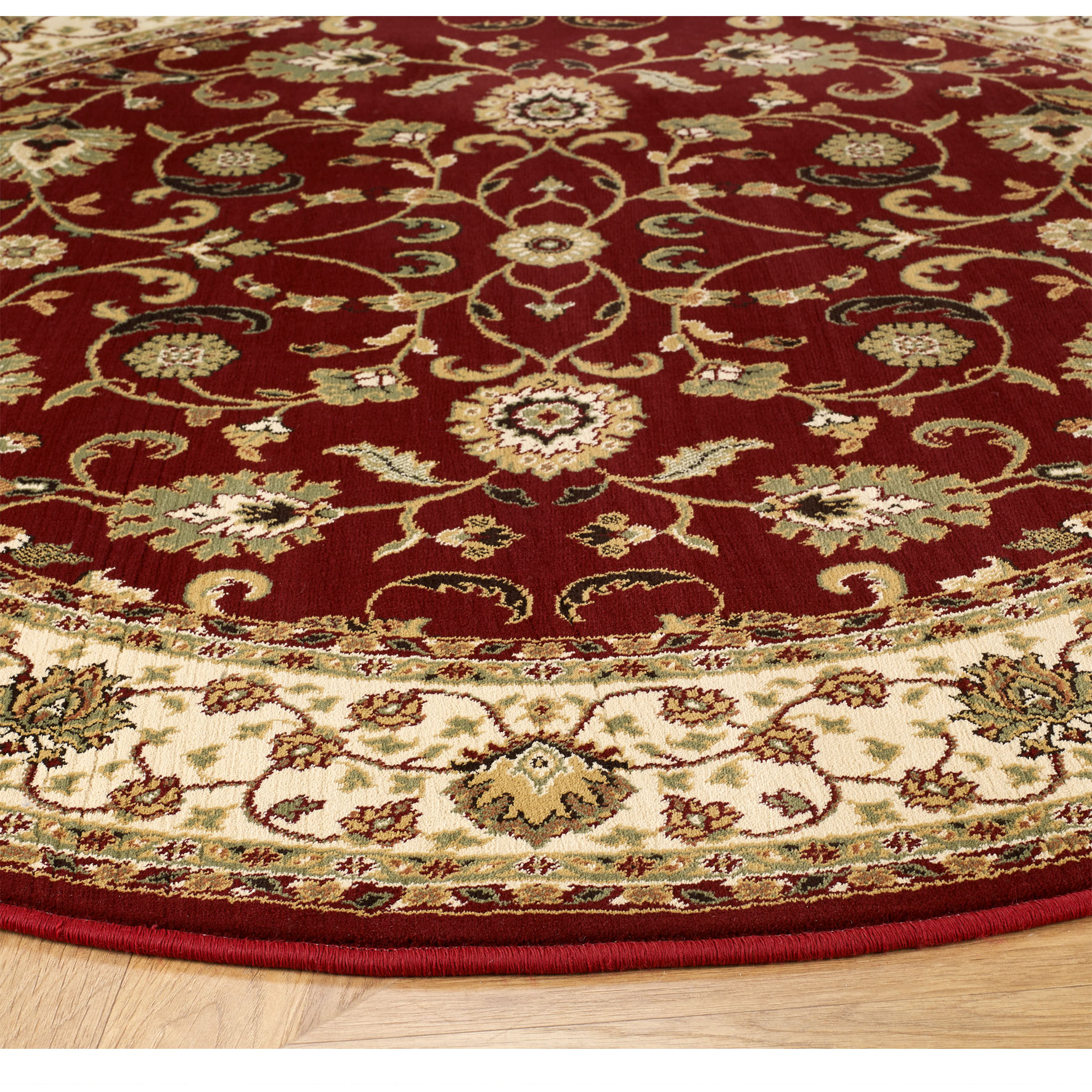 Kendra Traditional Circle Rug - 137R Red Gold