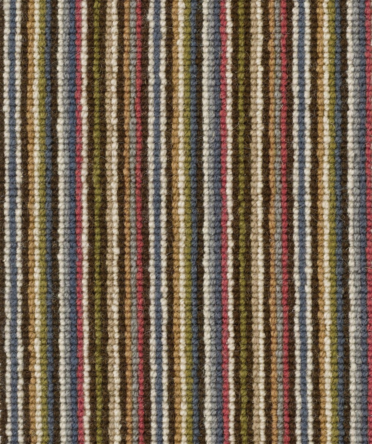 Mississippi Wool Loop Stripes Carpet - Chocolate Blue 115
