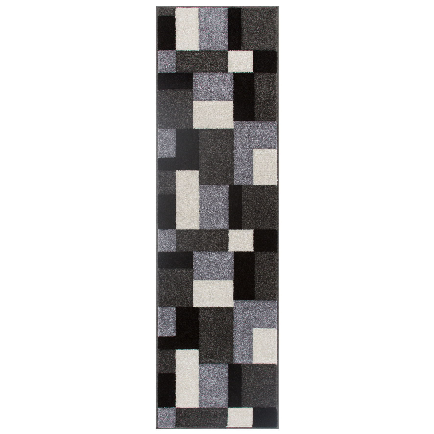 Portland Geometric Rug - 8425B Black White Grey